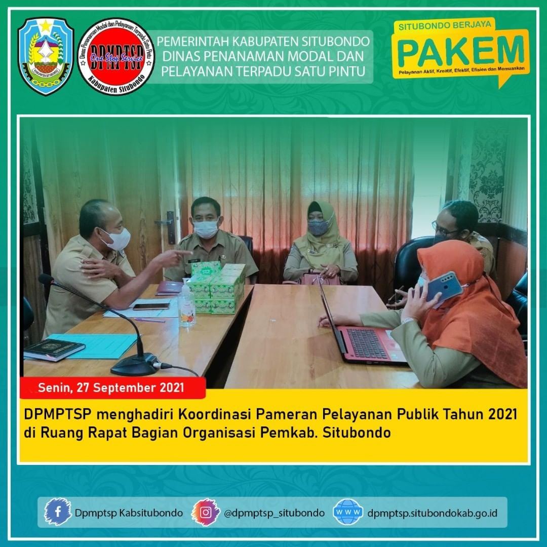 DPMPTSP Kabupaten Situbondo menghadiri Rapat Koordinasi Pameran Pelayanan Publik